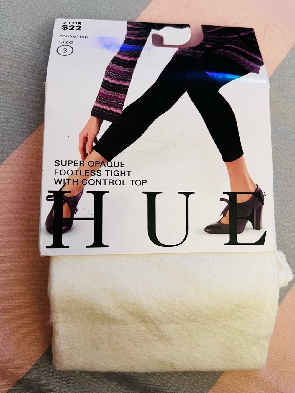 HUE Footless Tight in White Size 3